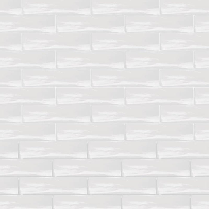 Vitrina White Chalk Gloss Wall Ceramic tiles 7.5x30cm