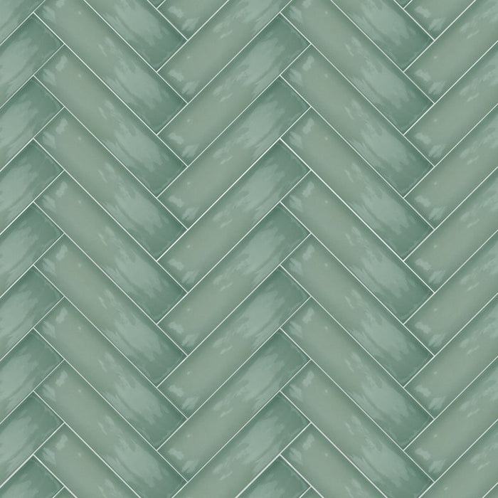 Vitrina Light Green Gloss Wall Ceramic tiles 7.5x30cm