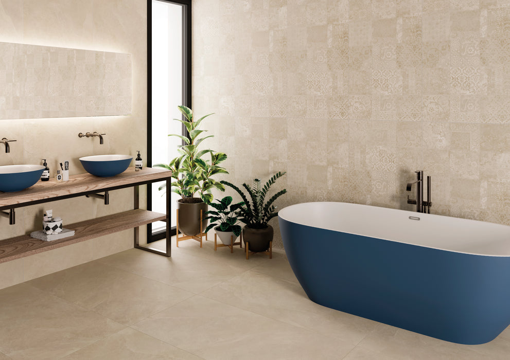 Eco slate beige porcelain tiles