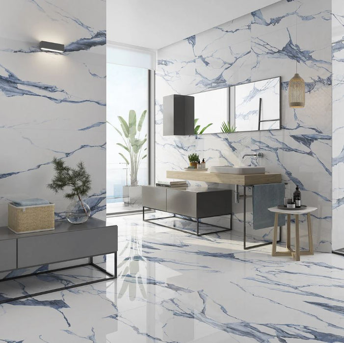 Character Blue Marble gloss porcelain tiles 60x60cm