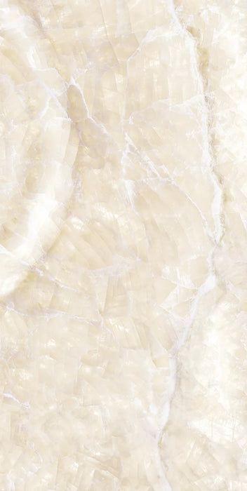 Luminous Topaz Onyx Ivory Effect Porcelain Matt and Polished Tiles - 60x120cm