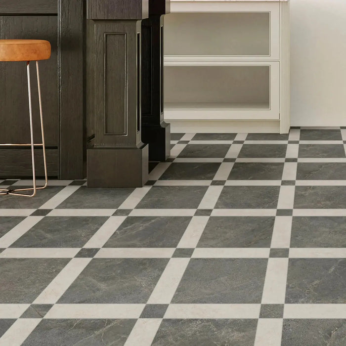 Carbon Classic Marble Effect tiles cut sample TILEJOB.CO.UK