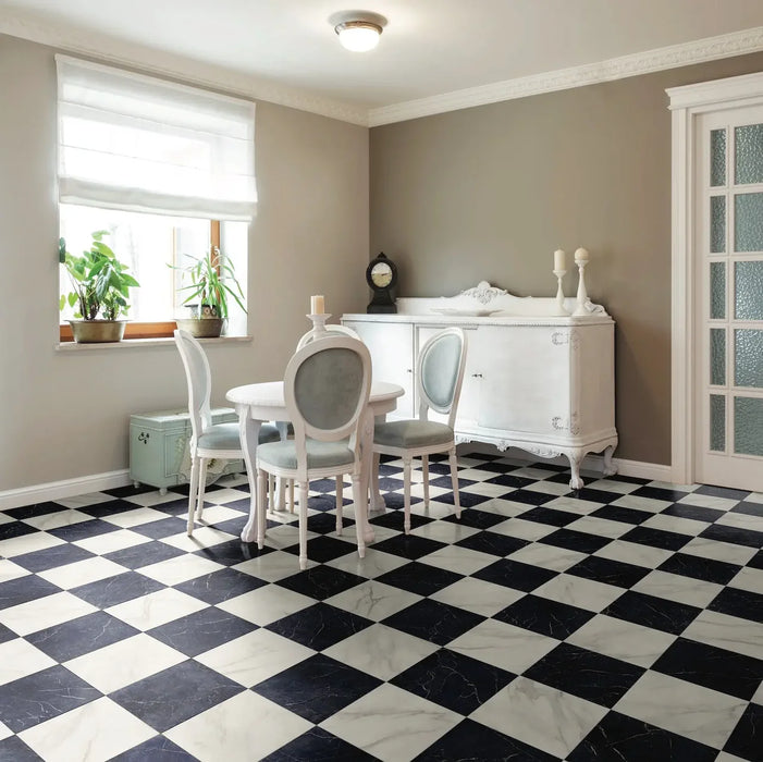 Charming Black Classic Marble effect tiles 30x30cm