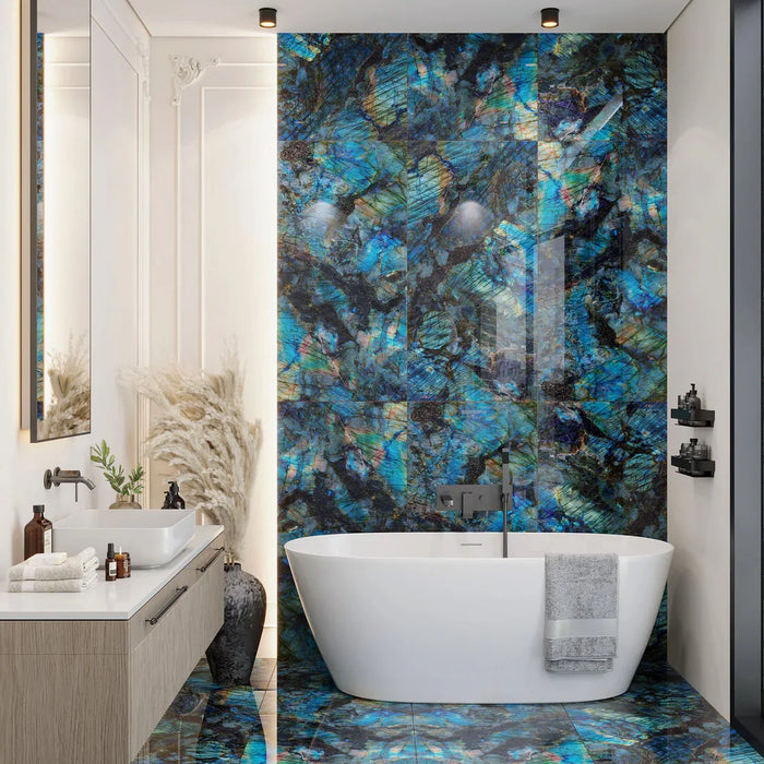 Luminous Labradorite Onyx Blue Polished Tiles - 60x120cm