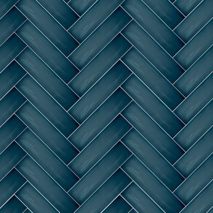 Vitrina Deep Turquoise Gloss Wall Ceramic tiles 7.5x30cm