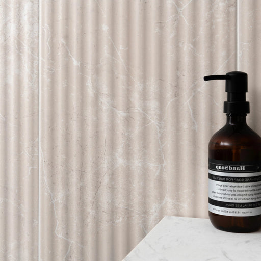 Stonehouse Zenetti Studio Vintage White Decor Marble Effect Fluted Wall Tiles Matt 30x60cm