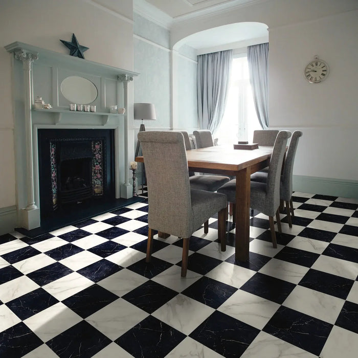 Charming White Classic Marble effect tiles 30x30cm