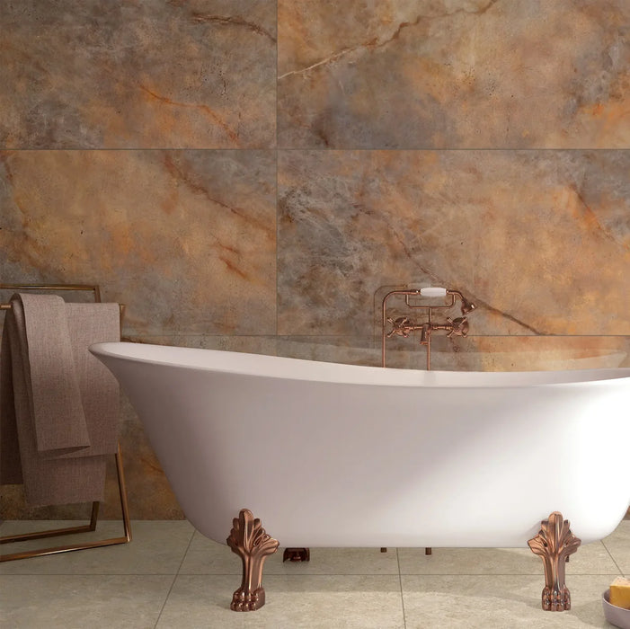 Carat Gold Gloss onyx bathroom tiles - 60x120cm