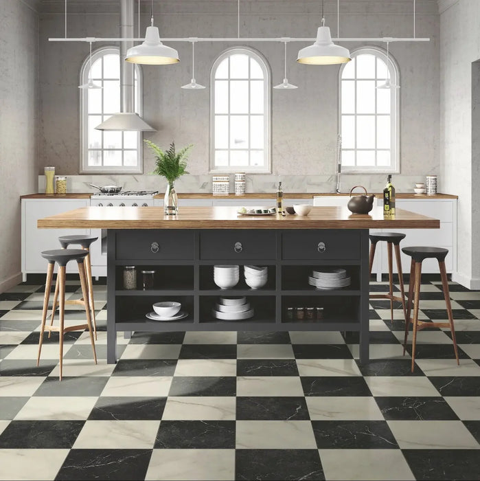 Charming White Classic Marble effect tiles 30x30cm