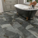 Burbank Storm Green Grey Stone Effect Porcelain Wall and Floor Tiles 600x400mm