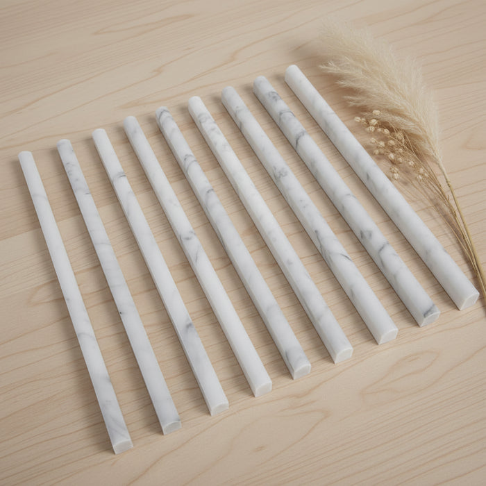 Carrara Pencil Liner Trim Honed Marble