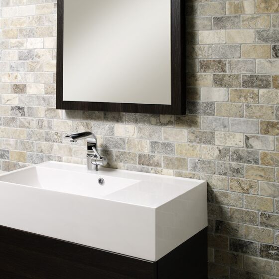 Tuscan Grey Travertine Tumbled  Brick Natural Stone tiles