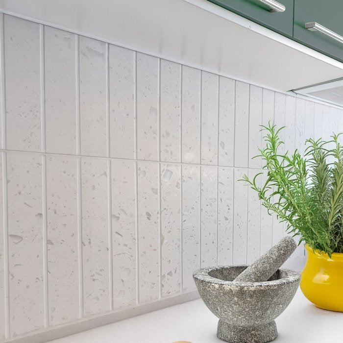 Lingot Terrazzo Kit-Kat White Mosaic Tiles 30x30cm