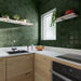 Bottle Green Zellige style tiles Wall Tiles cut sample TILEJOB.CO.UK