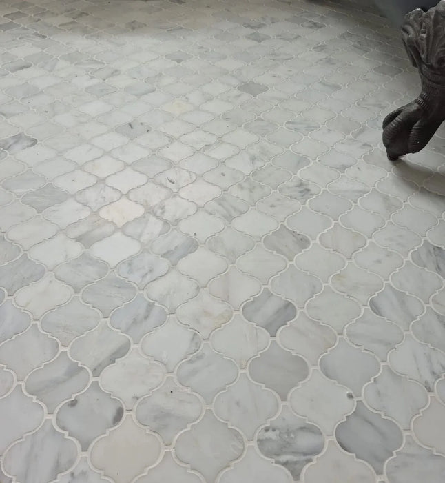 Hampton Arabesque Natural Marble Marble Mosaic