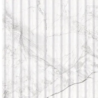 Stonehouse Zenetti Studio White Decor Marble Effect Fluted Wall Tiles Gloss 30x60cm