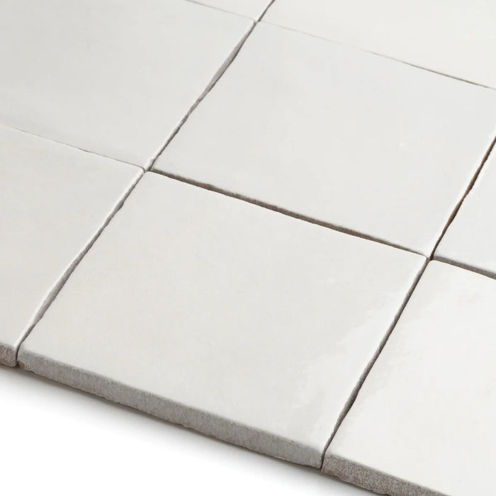 Zellige Morocco Cotton White Wall Tiles 10×10cm