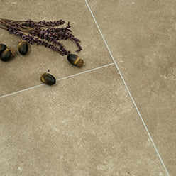 FIRMFIT Rigid Core Pre-Grouted Tiles Riven Beige Stone LT 4030 Luxury Vinyl Flooring 405 X 810 mm