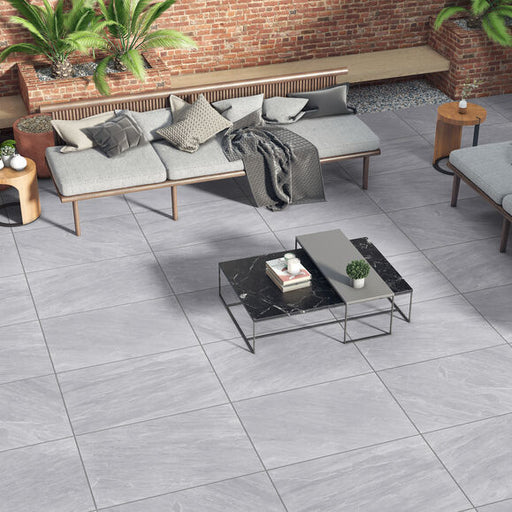 Kandla Grey Porcelain Anti Slip Paving Slabs Pack 21.6m²