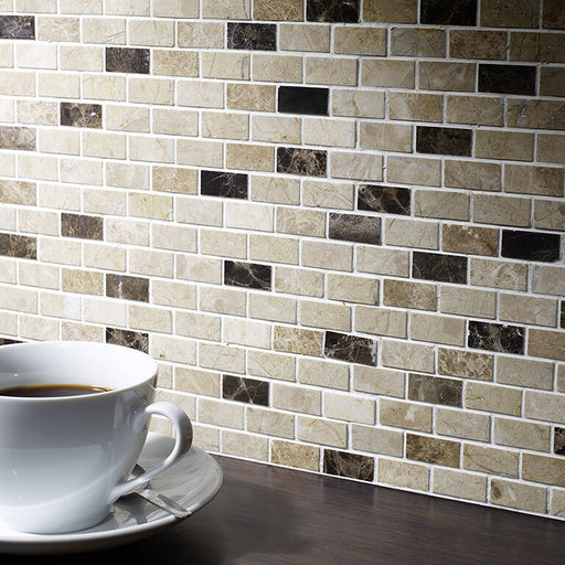  Perugia Brown Marble Mosaic Tiles Small mix