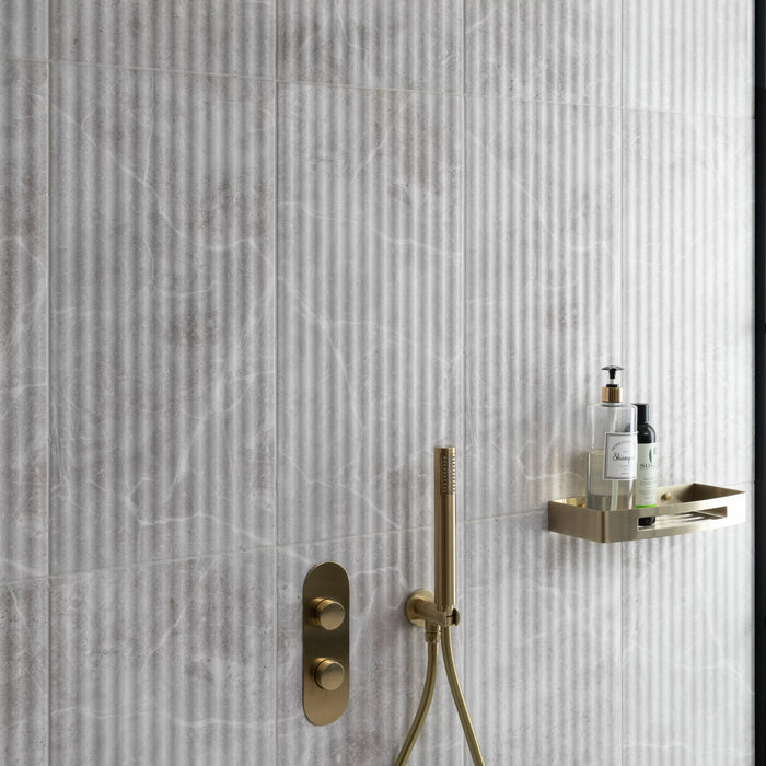 Stonehouse Zenetti Studio Grey Decor Marble Effect Fluted Wall Tiles Matt 30x60cm