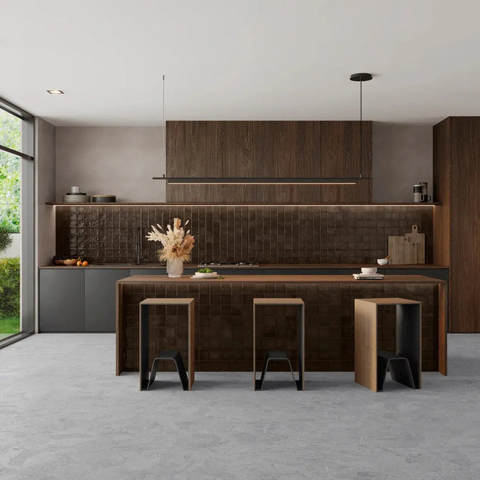 Oak Brown Zellige style tiles Wall Tiles 32x62.5cm