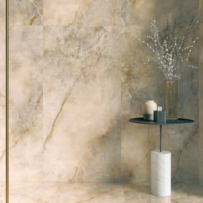 Carat Luna Gloss onyx bathroom tiles - 60x120cm