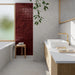 Burgundy Red Zellige style tiles Wall Tiles cut sample TILEJOB.CO.UK