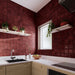 Burgundy Red Zellige style tiles Wall Tiles cut sample TILEJOB.CO.UK