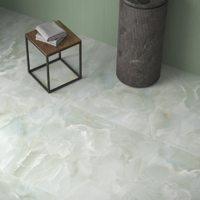 Infinity Emerald Green onyx floor tile matt Large Format Porcelain 90x90cm