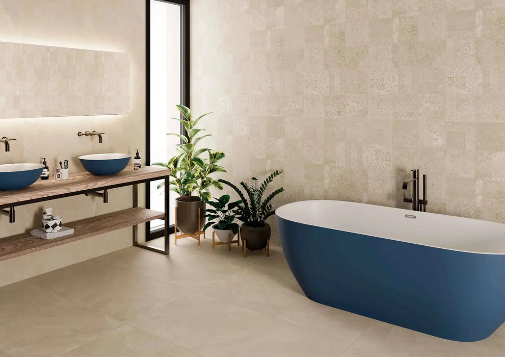 Lita Eco Large Format Beige Stone cut sample TILEJOB.CO.UK