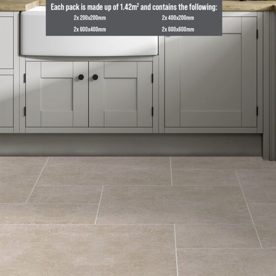 Luciana Sand Matt Glazed Porcelain Modular Opus Pack 1.42m2