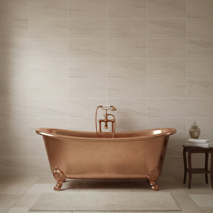 Travertine Beige Gloss Ceramic Wall 30x60cm All tiles Tilejob