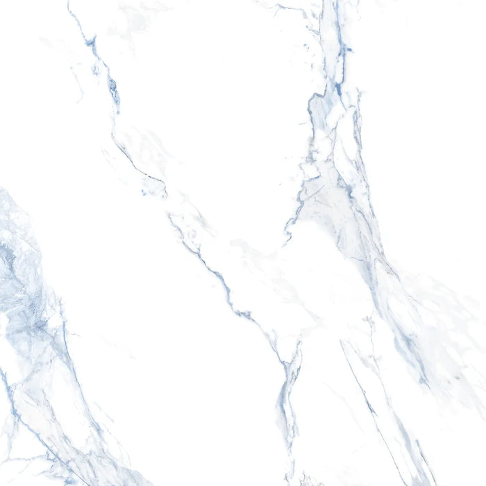 Light Carrara Blue Marble gloss and matt porcelain tiles cut sample