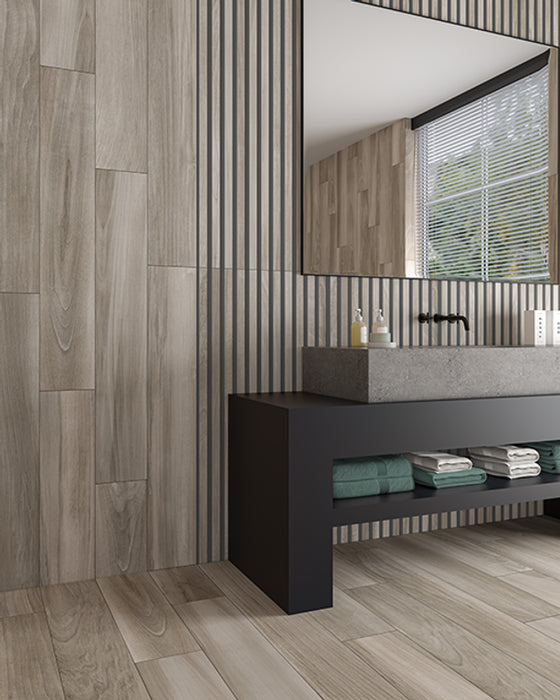 Norwich Dark Oak Panel Porcelain tiles 60x120cm