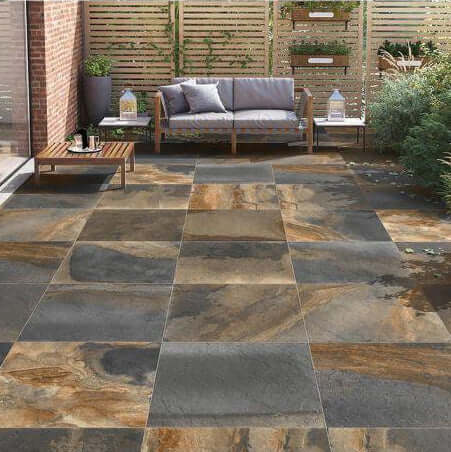 Impero slate outdoor porcelain tiles 60x90x2cm
