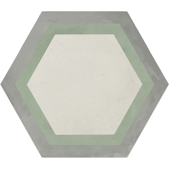 Vive Honey Green Hexagon tiles cut sample