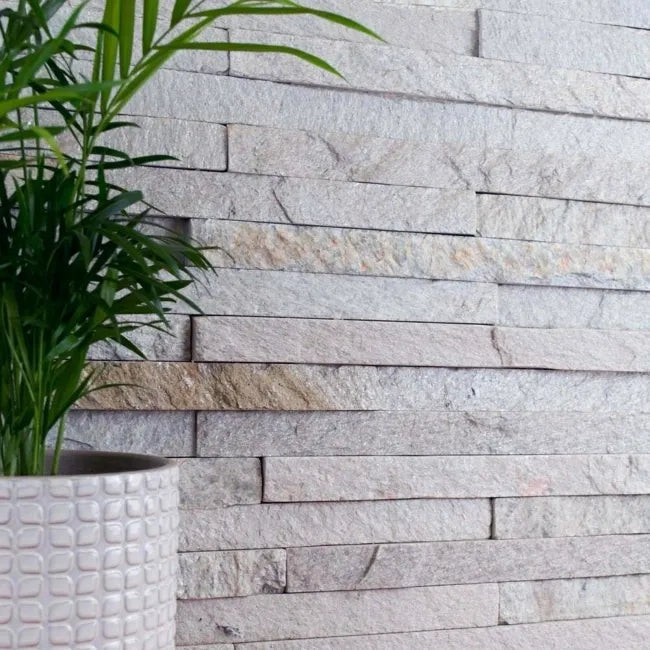 Wales Quarry Chalk White Slate splitface cut sample TILEJOB.CO.UK