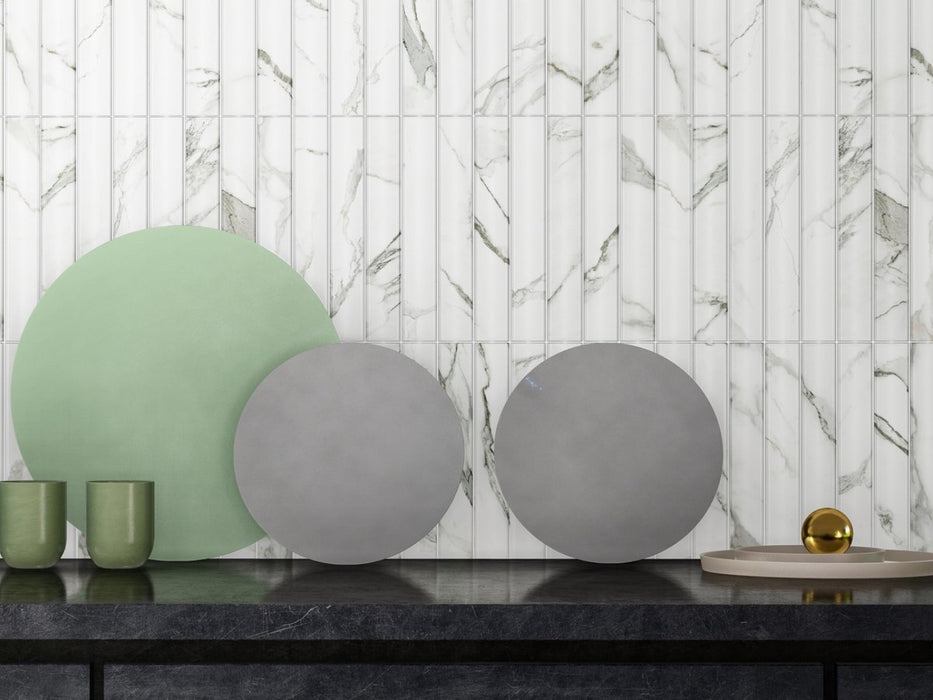 Flutessa Marble Fluted Porcelain Tiles 230 x 115 x 8.5mm