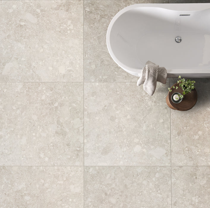 Ceppo Di Gre White porcelain tiles cut sample